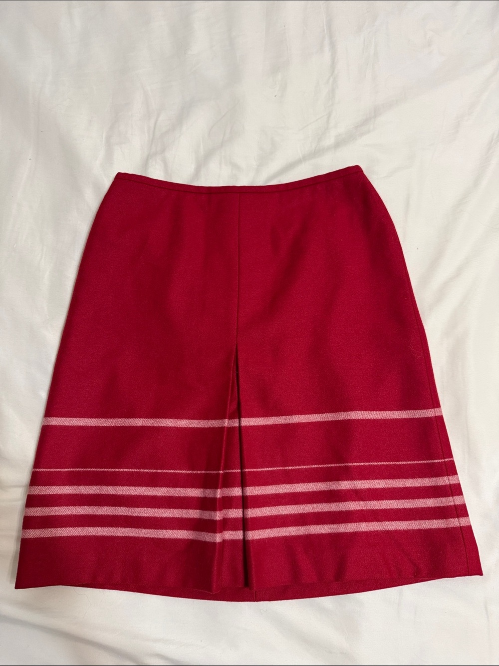 LOFT Red A-Line Stripe Skirt Size 4P